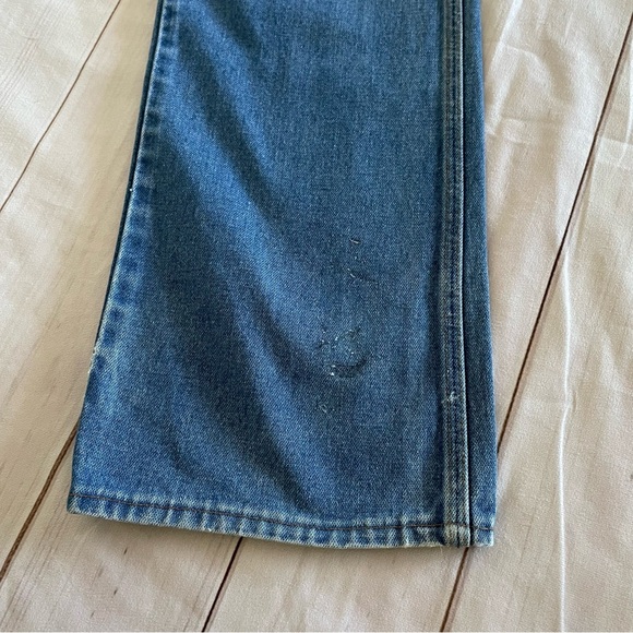 Wrangler 945DEN Jeans Mens 34x36 Blue Regular Fit Faded Whiskering Bootcut Flare - Picture 11 of 16